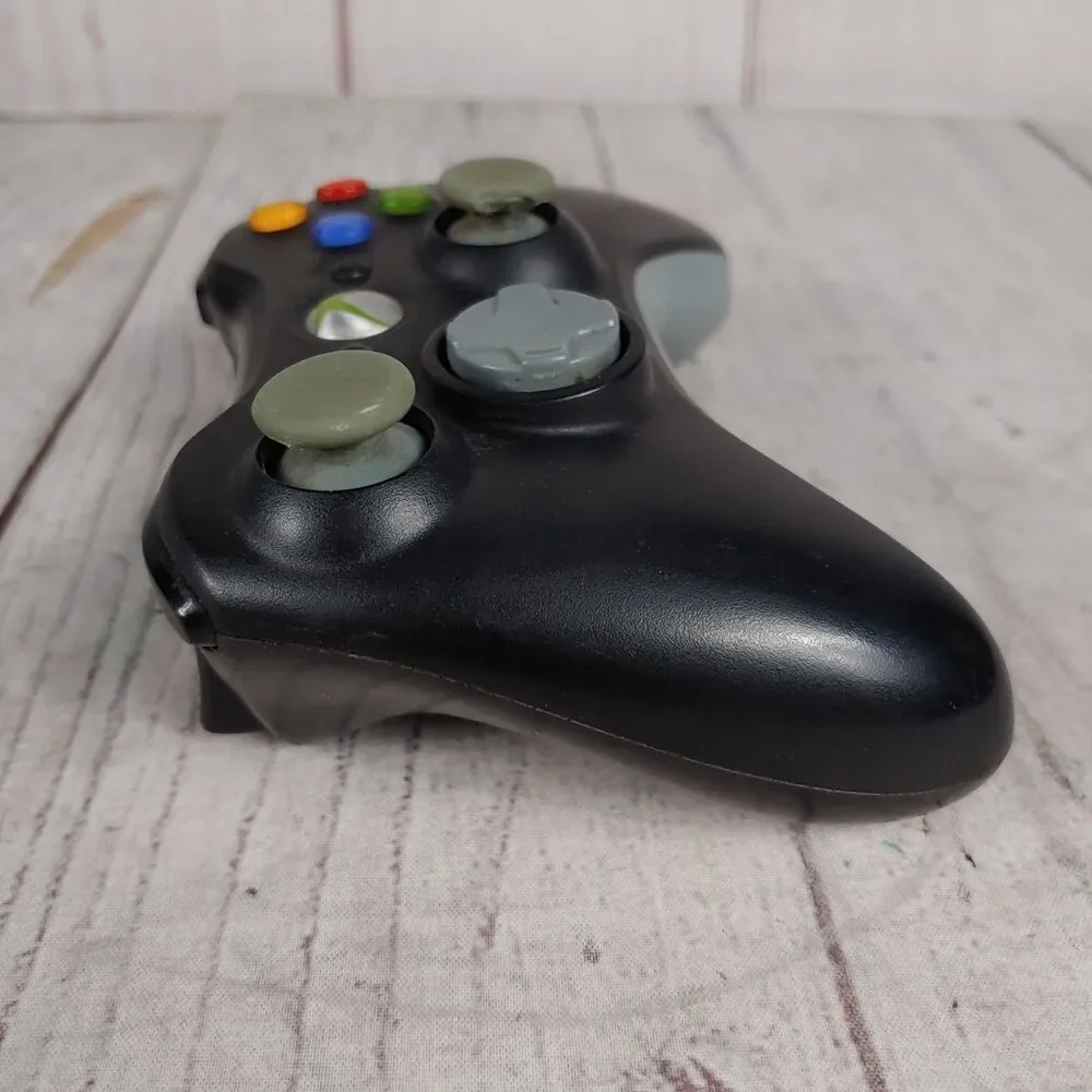 Microsoft Xbox 360 Wireless Controller - BLACK No Battery Cover - TESTED WORKING